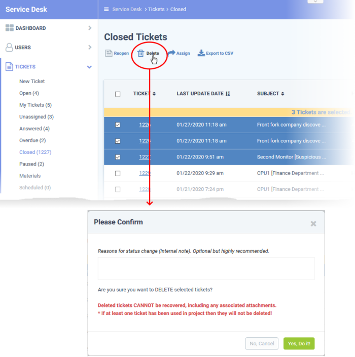 Add New Users, User Management, Service Desk Management, Service Desk